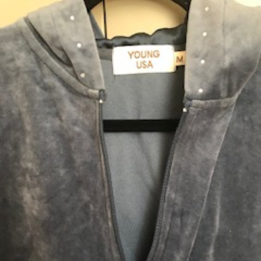 Young USA Dark Blue Hoodie with Rhinestones_7